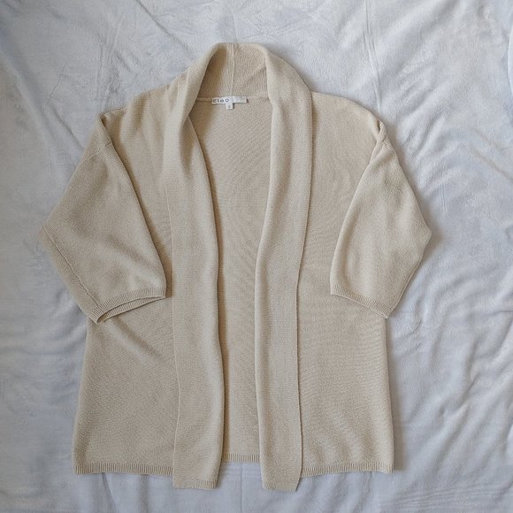 Beige Roll-Up Sleeve Cardigan - Picture 2 of 11